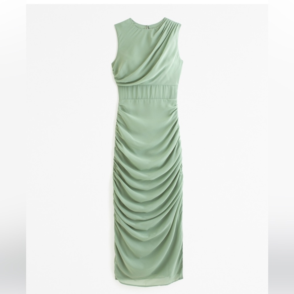 Abercrombie & Fitch Draped Sheer Waist Maxi Dress